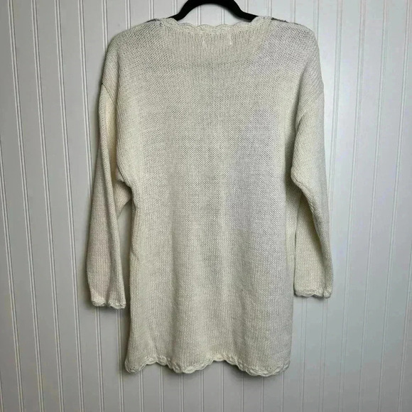 Vintage Jennifer Reed knitted by hand floral scallop hem sweater size large - Picture 9 of 10